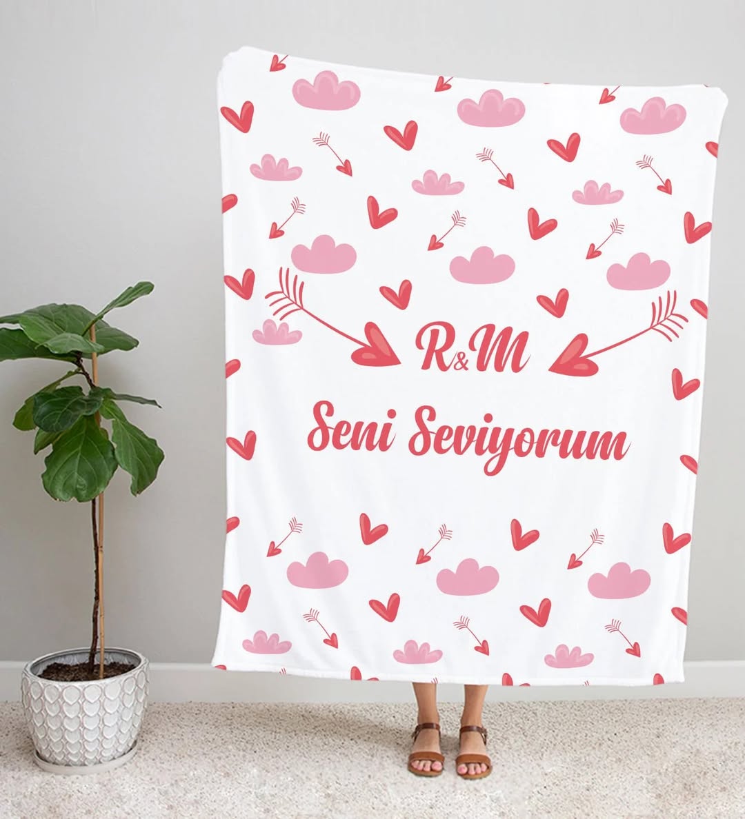 Kişiye Özel Harfli Notlu Battaniye