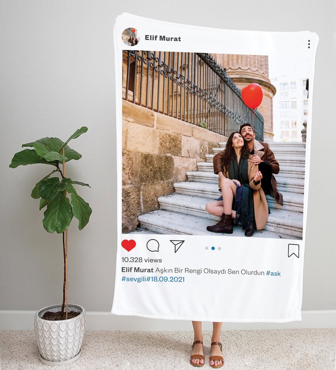 Kişiye Özel Sosyal Medya Battaniye